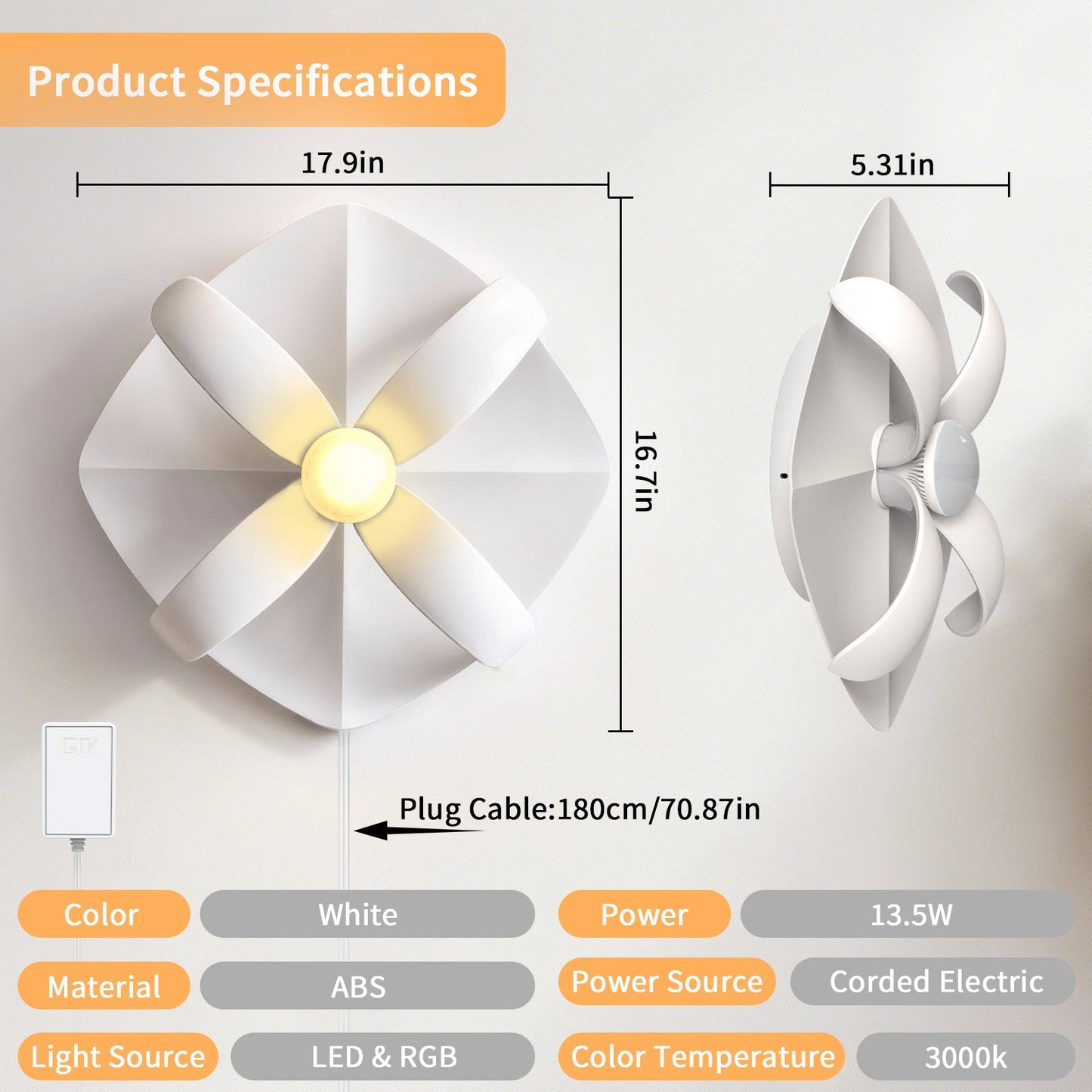 RGB Floral Mood LED Wall Light