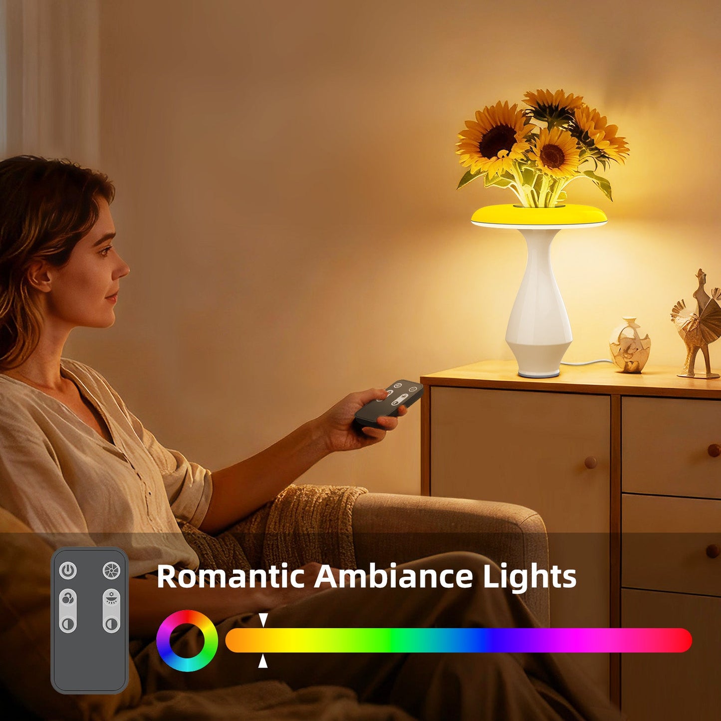 2-in-1 RGB Ceramic Table Lamp