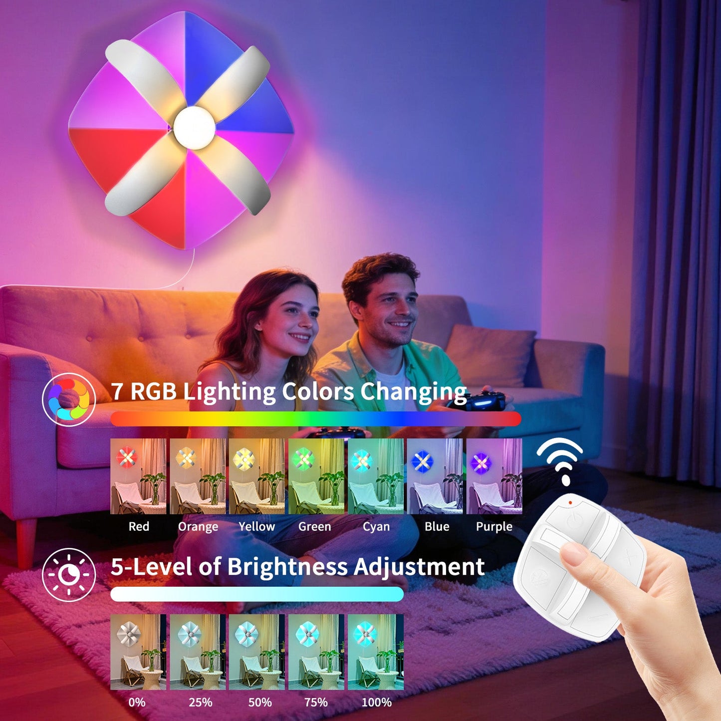 RGB Floral Mood LED Wall Light